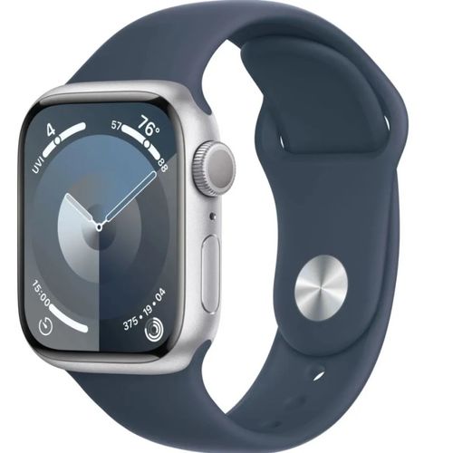 Смарт-часы Apple Watch Series 9 (GPS), Aluminium Case, 41mm, Sport Band, Silver/Storm Blue