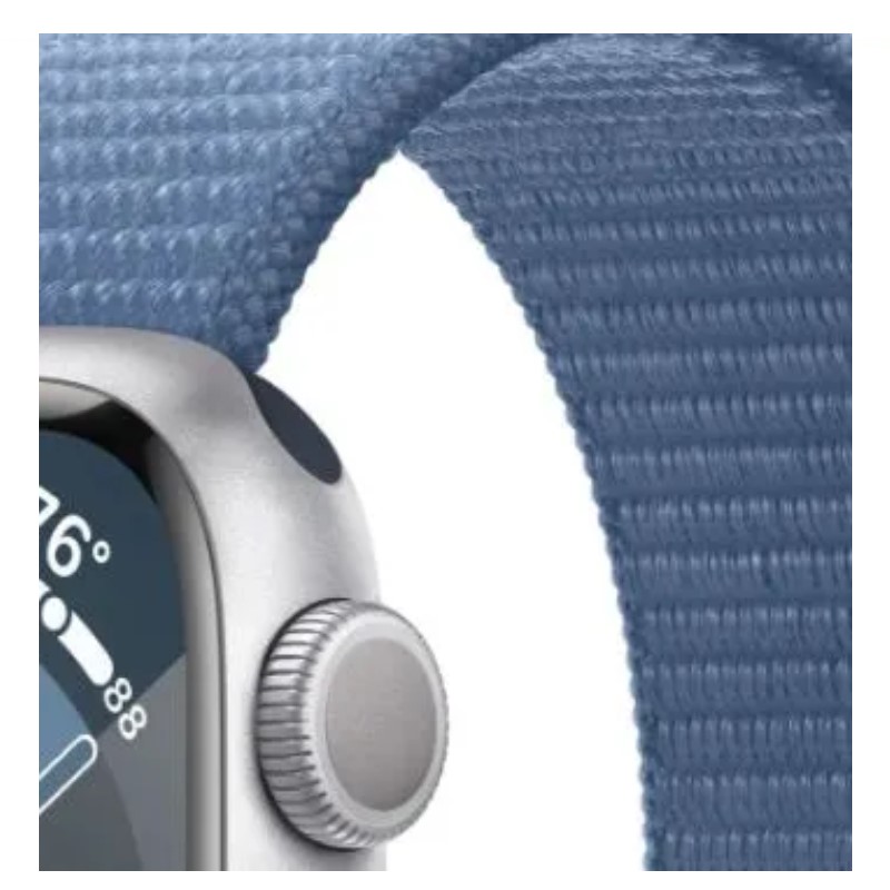 Смарт-часы Apple Watch Series 9 (GPS), Aluminium Case, 41mm, Sport Loop, Silver/Winter Blue