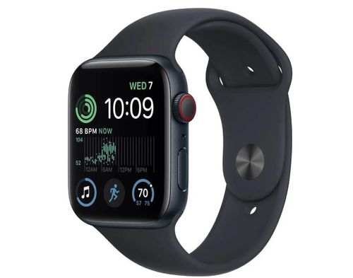 Умные часы Apple Watch Series SE Gen 2, 44 мм, регулируемый, GPS, Aluminium Case, midnight Sport Band