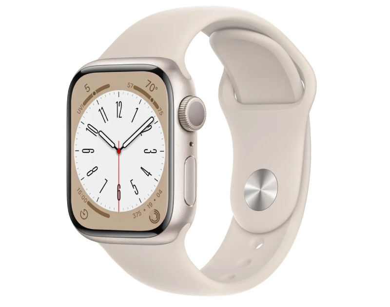 Умные часы Apple Watch Series 8, 45 мм, R, GPS, Aluminium Case, starlight Sport Band
