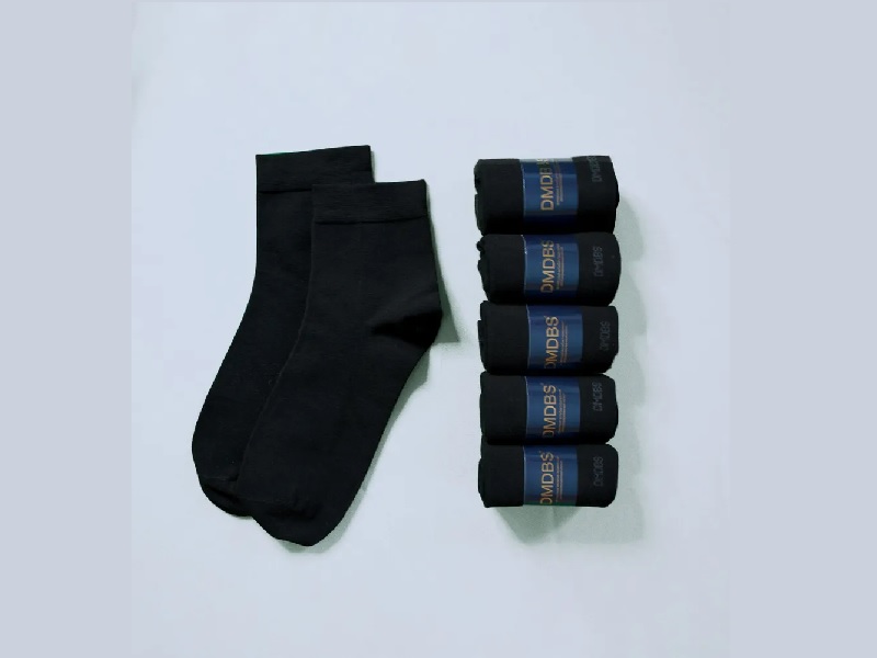Набор антибактериальные носки DMDBS, 6 шт (мыло в комплекте) чёрный