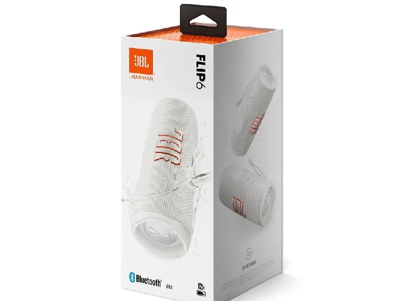 Портативная акустика JBL Flip 6, 30 Вт, белый