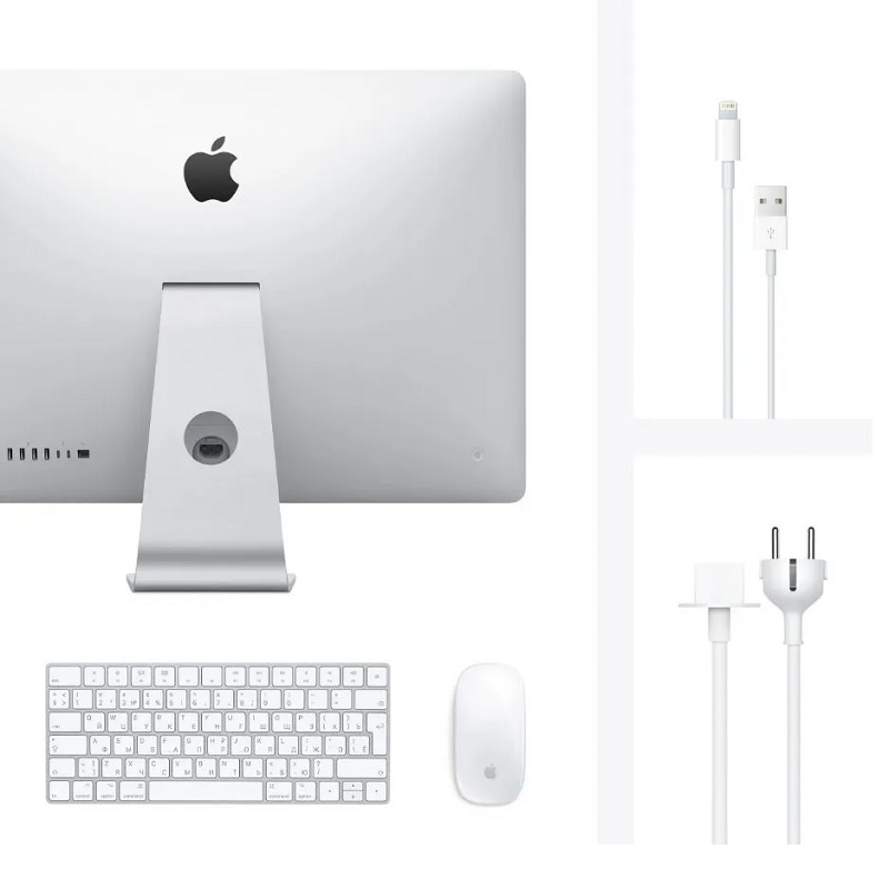 27" Моноблок Apple iMac 27 2020 (Intel Core i5-10600 (3.3 ГГц), RAM 8 ГБ, SSD 512, AMD Radeon RX 5300 XT (4 Гб), macOS Catalina), MXWU2LL/A, серебристый, Английская клавиатура с русской гравировкой