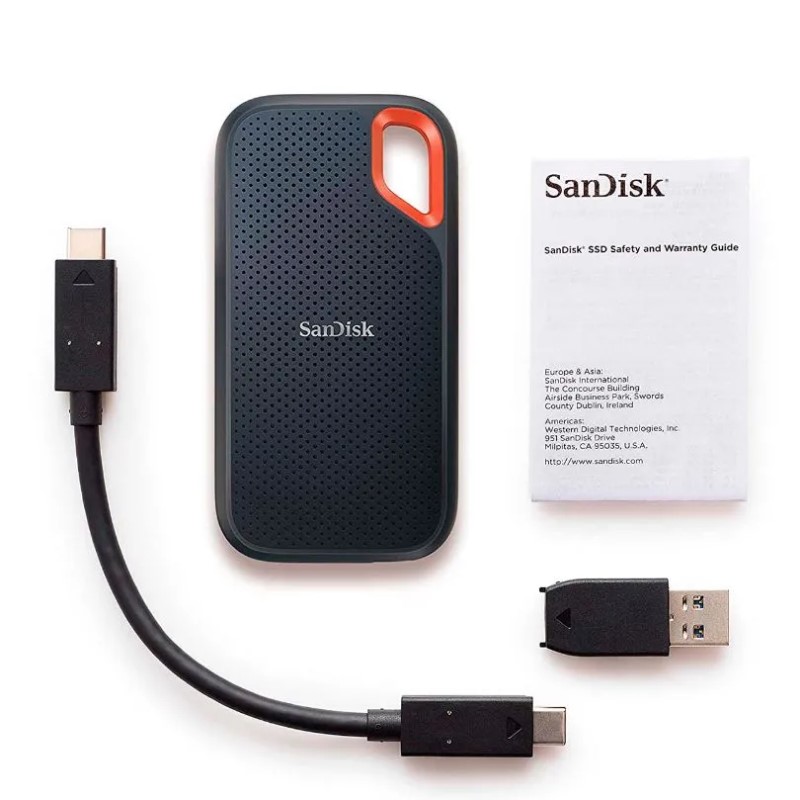Внешний жесткий диск SSD Sandisk Extreme V2, 1Tb, (USB 3.1), Black (SDSSDE61-1T00-G25)