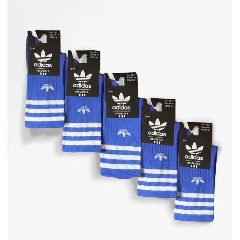 Комплект носков adidas Originals Trefoil Crew, 5 пар, синий