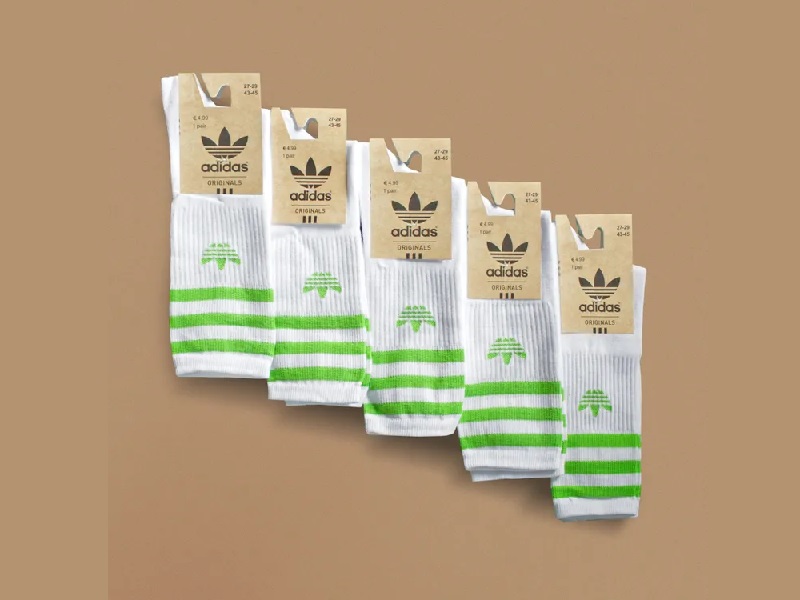 Комплект спортивных носков Adidas, 5 шт, Зеленый